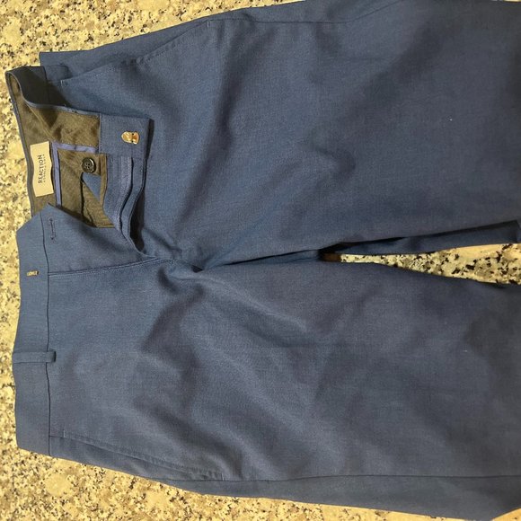 Kenneth Cole Reaction Mens Suit Pants Navy Blue 29w Unhemmed Dress - Picture 1 of 4